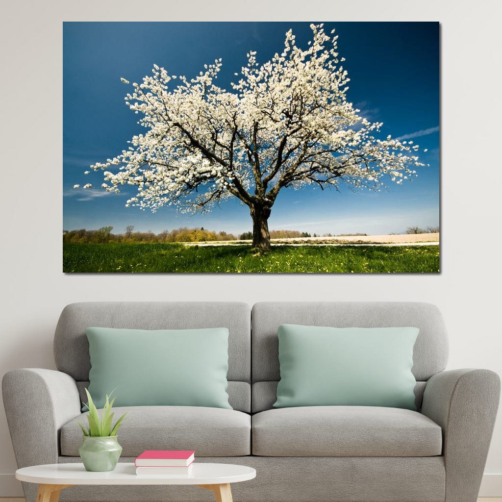 White Tree Canvas Wall Art