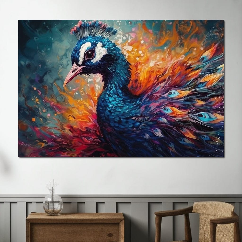 Vibrant Peacock Canvas Wall Art