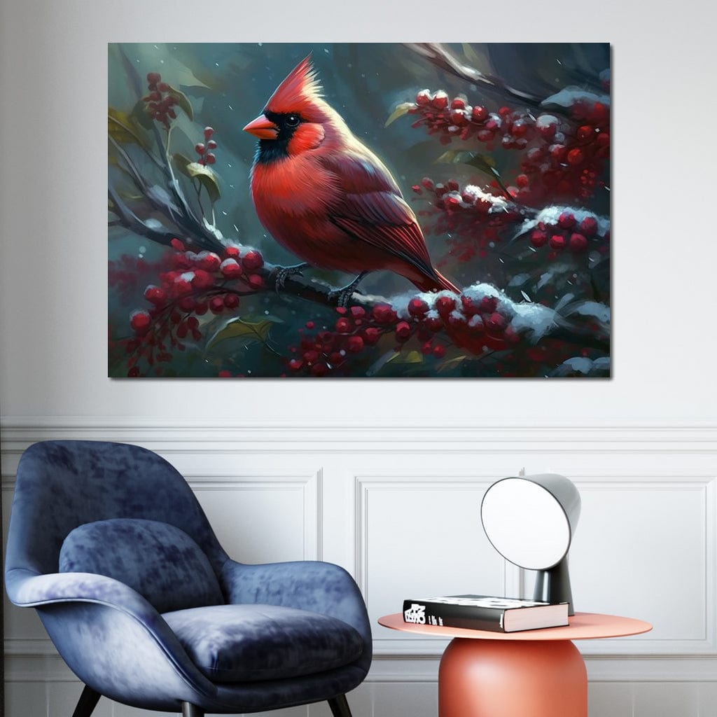 Winter Cardinal Canvas Wall Art
