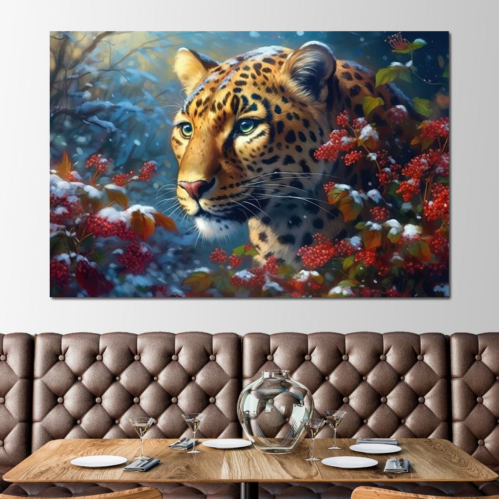 Winter Jaguar Canvas Wall Art