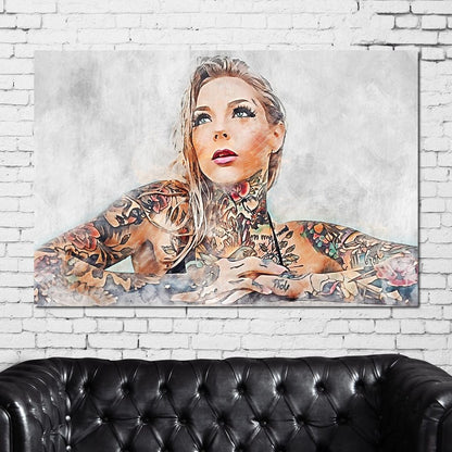 Girl Tattoo 2 - Mateo Canvas Wall Art