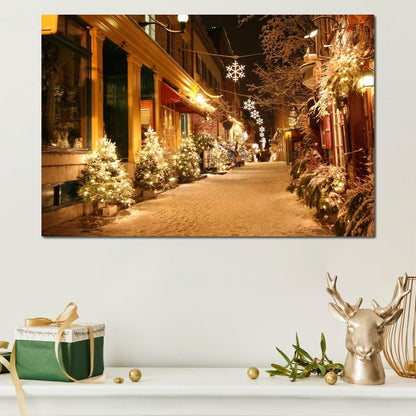 Christmas in Quebec City Canvas Wall Art