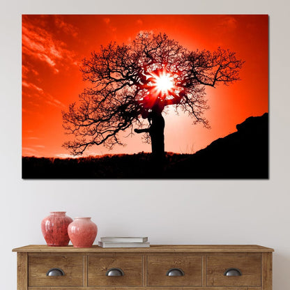 Red Dusk Canvas Wall Art