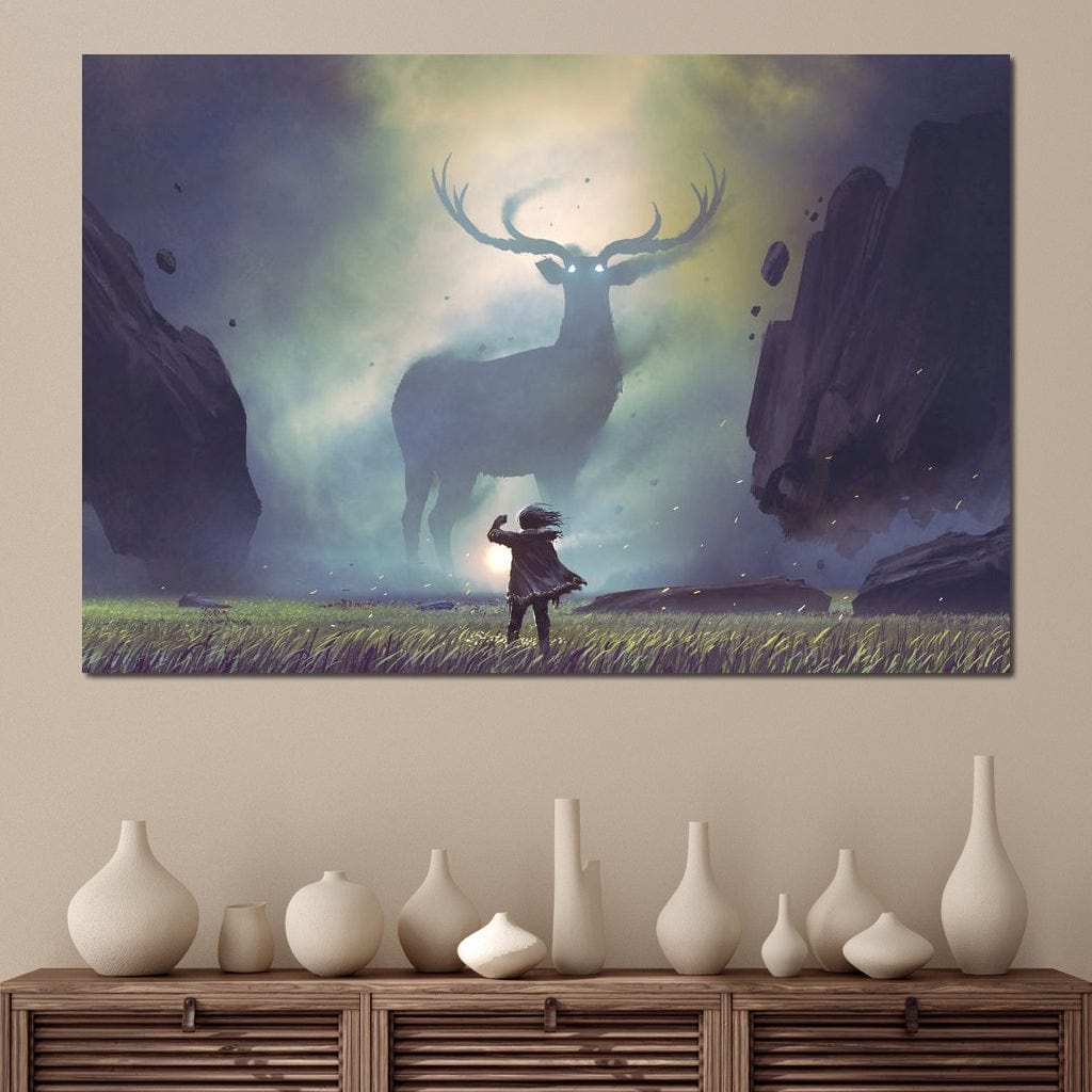 Spiritual Deer Canvas Wall Art