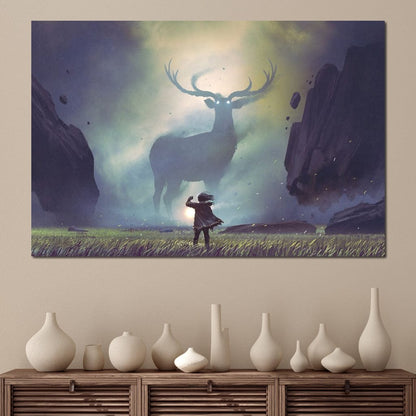 Spiritual Deer Canvas Wall Art