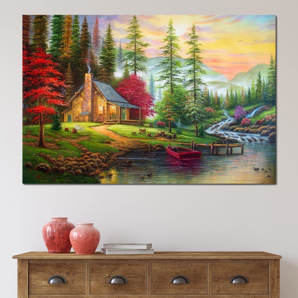 The House by the River Canvas Wall Art