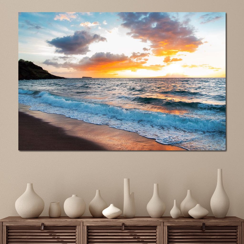 Maui Black Sand Beach Canvas Wall Art