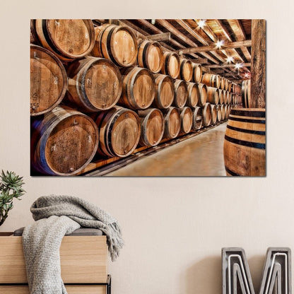 Oak Barrels Canvas Wall Art
