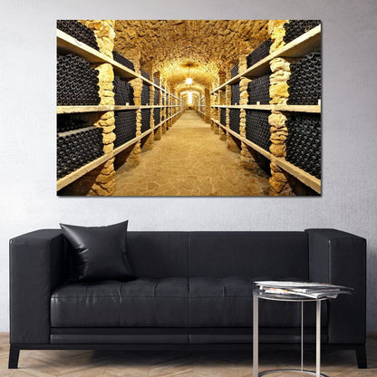Wall of Wine Bottles Canvas Wall Art