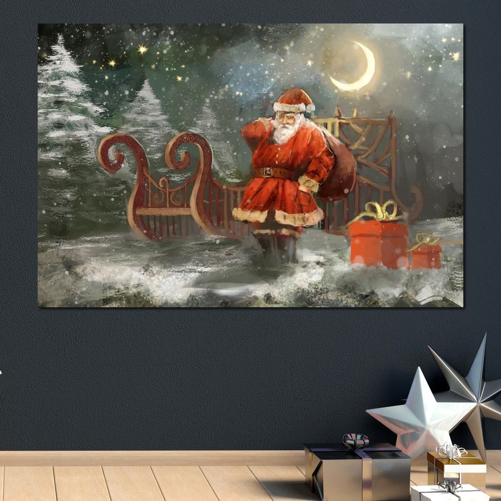 Christmas Night Canvas Wall Art