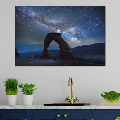 Arch Under the Milky Way Canvas Wall Art