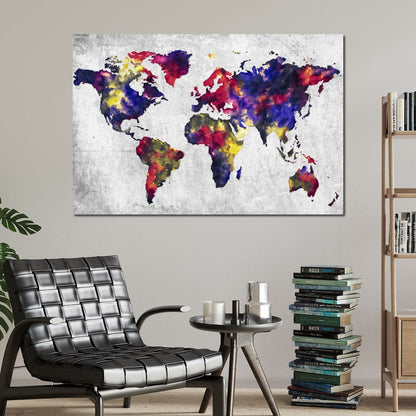 World Map 1 - Mateo Canvas Wall Art