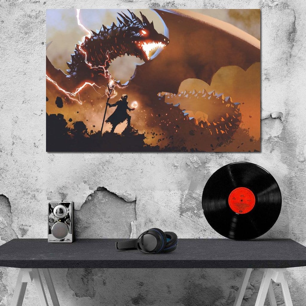 Black Magic Wizard Canvas Wall Art