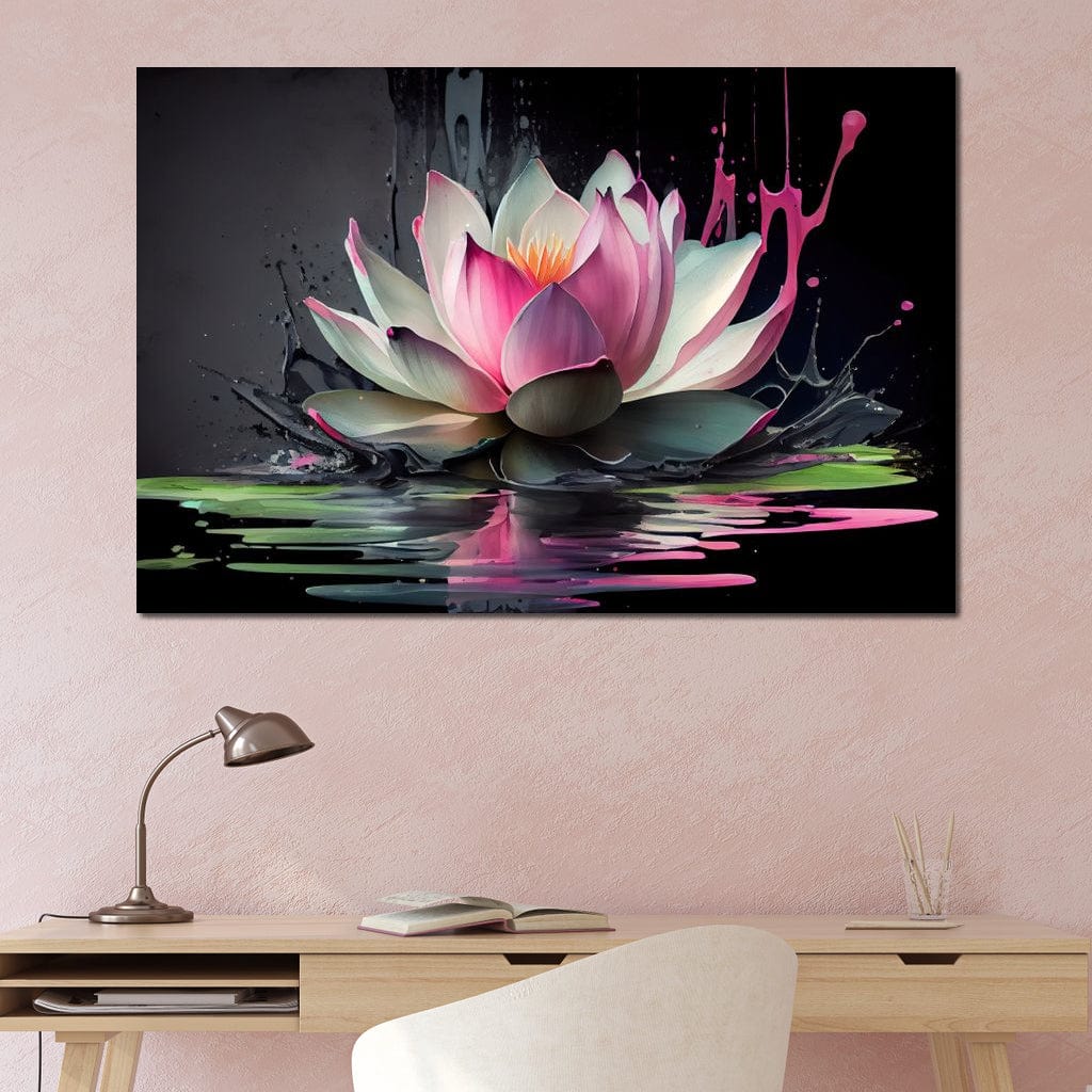 Watercolor Lotus Flower Canvas Wall Art