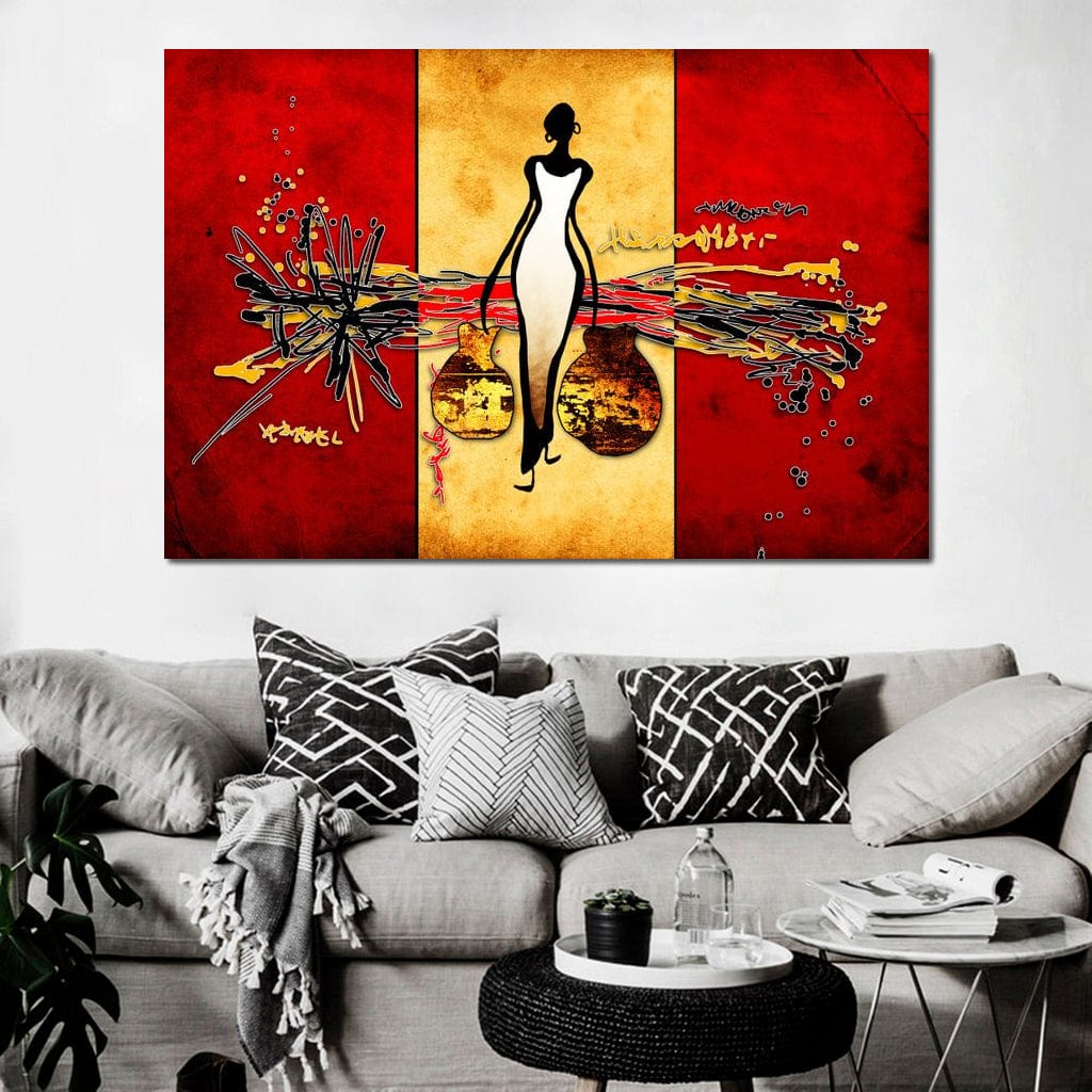 African Silhouette Canvas Wall Art