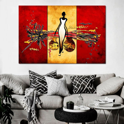 African Silhouette Canvas Wall Art