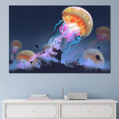 Giant Jellyfish Canvas Wall Art