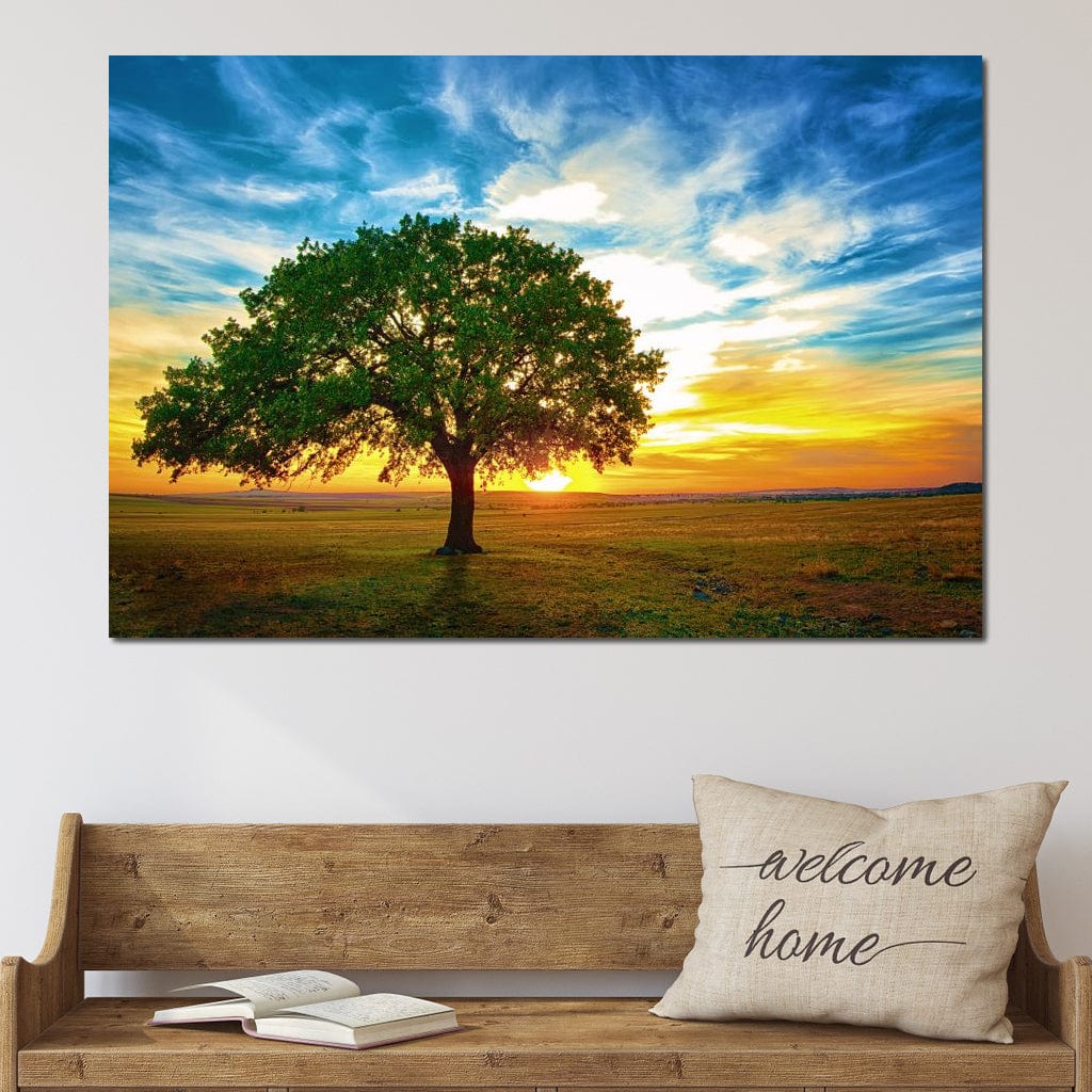 Sunrise Tree Canvas Wall Art