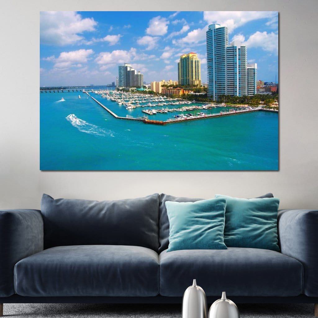 Miami Beach Skyline Canvas Wall Art