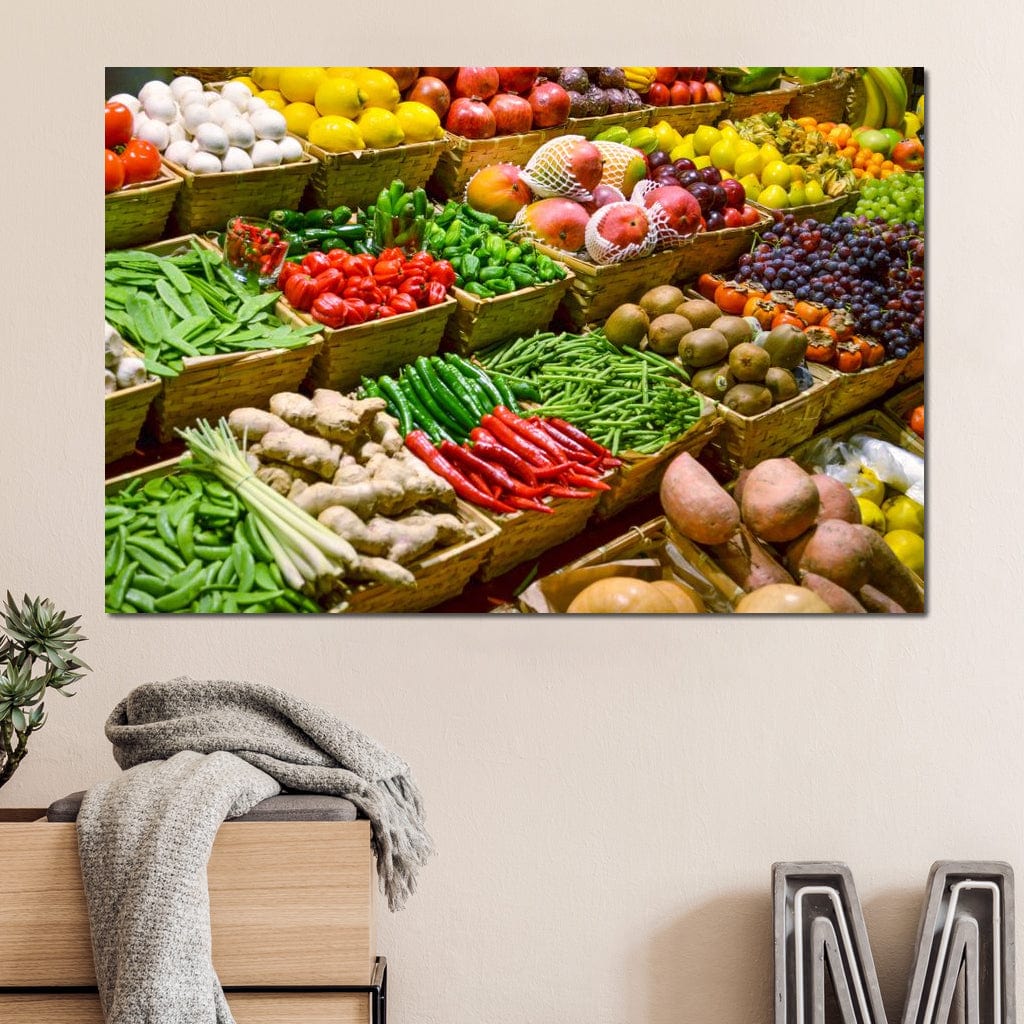Fruit & Vegetables Market Canvas Wall Art