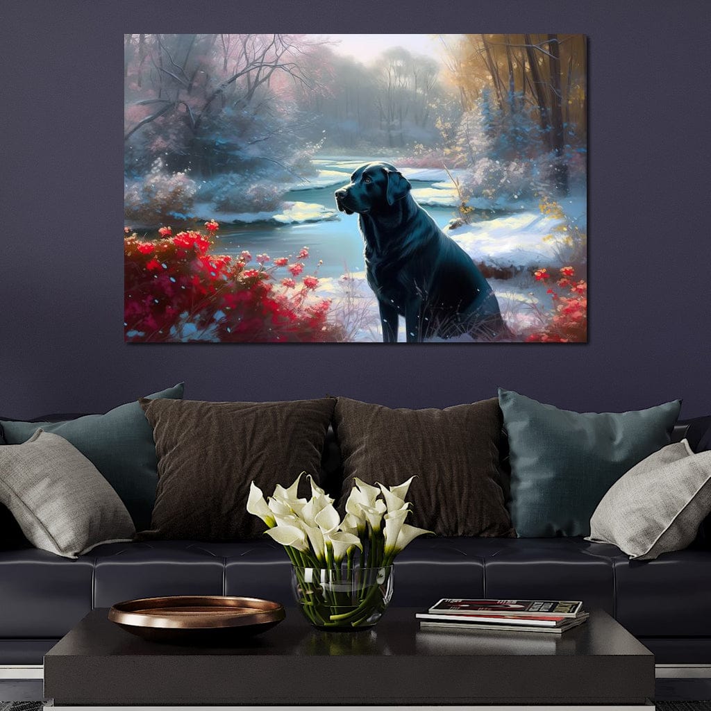 Winter Labrador Canvas Wall Art