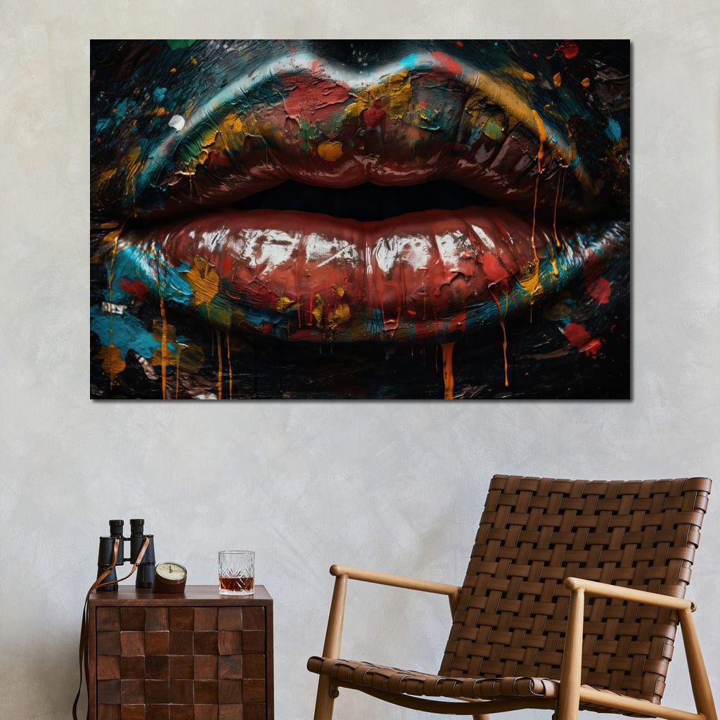 Sensual Women Lips Graffiti Canvas Wall Art