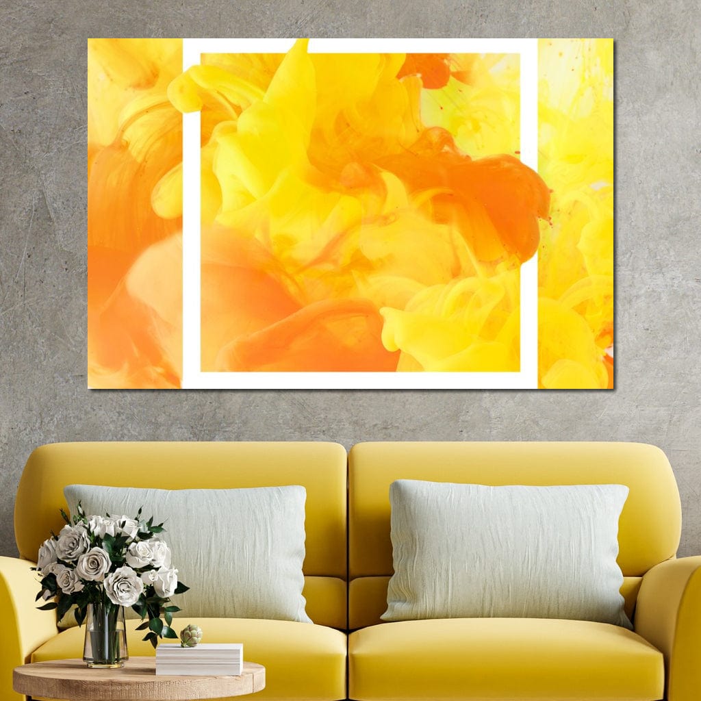 Yellow & Orange Smoke Canvas Wall Art
