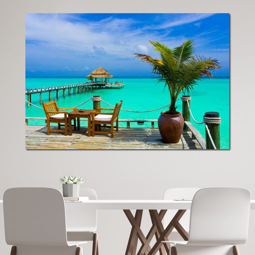 Coffee on the Beach Canvas Wall Art