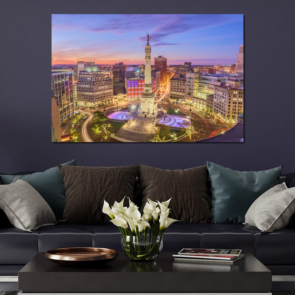 Indianapolis Skyline Canvas Wall Art