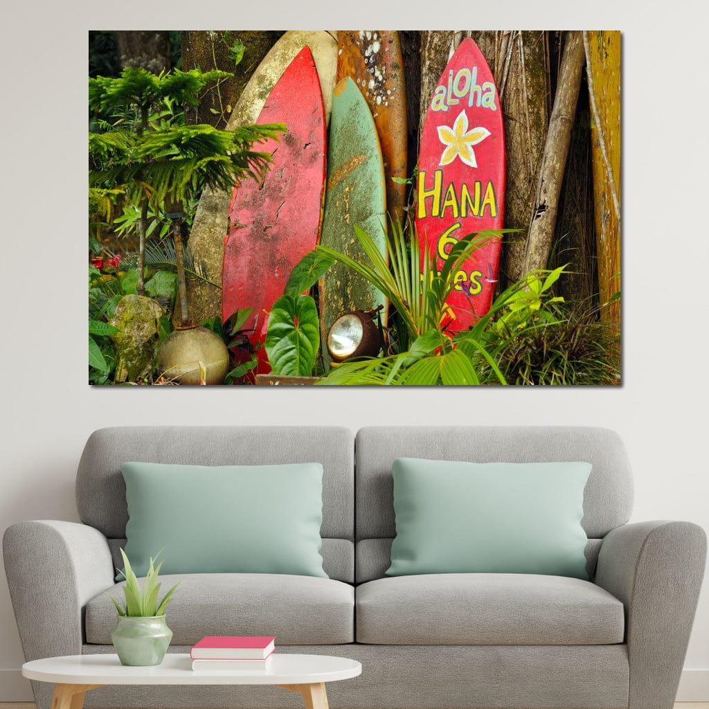 Surfboards in Hawaii Canvas Wall Art