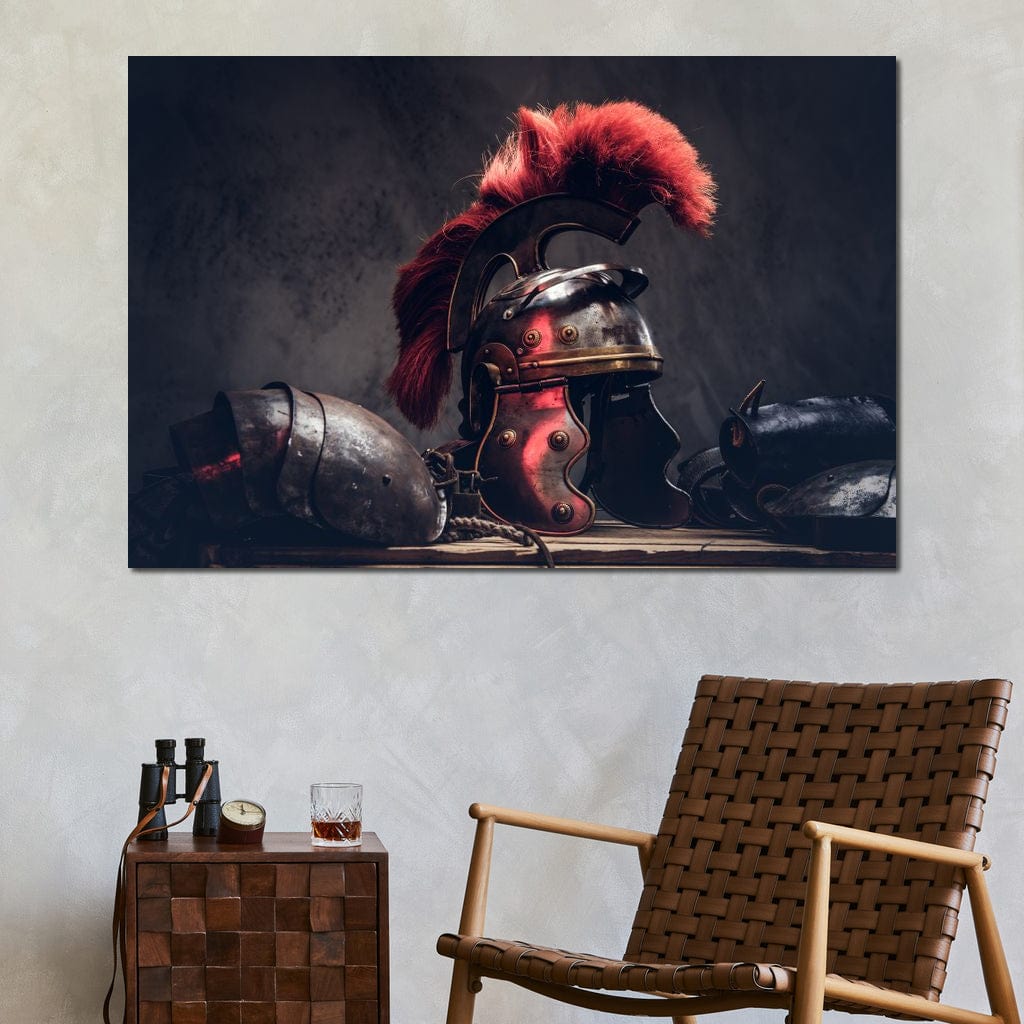 Roman Warrior Helmet Canvas Wall Art