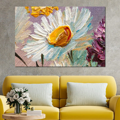 White Daisy Canvas Wall Art