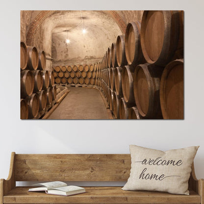 Barrels of Wine Canvas Wall Art