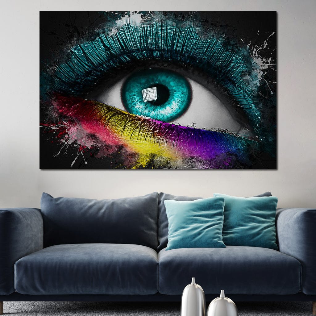 Colorful Eye Splash Art Canvas Wall Art