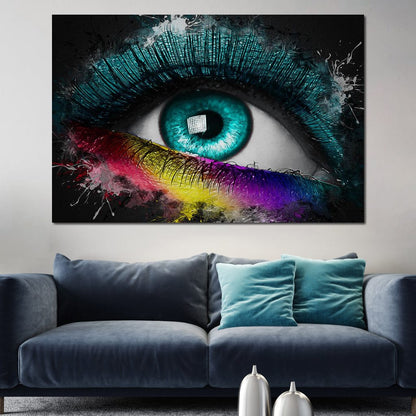 Colorful Eye Splash Art Canvas Wall Art