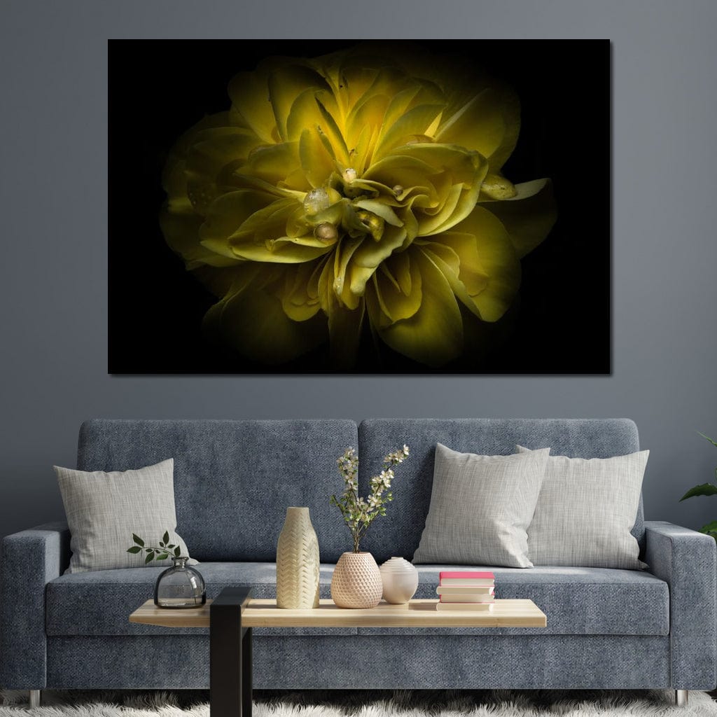 Yellow Backyard Flowers Canvas Wall Art