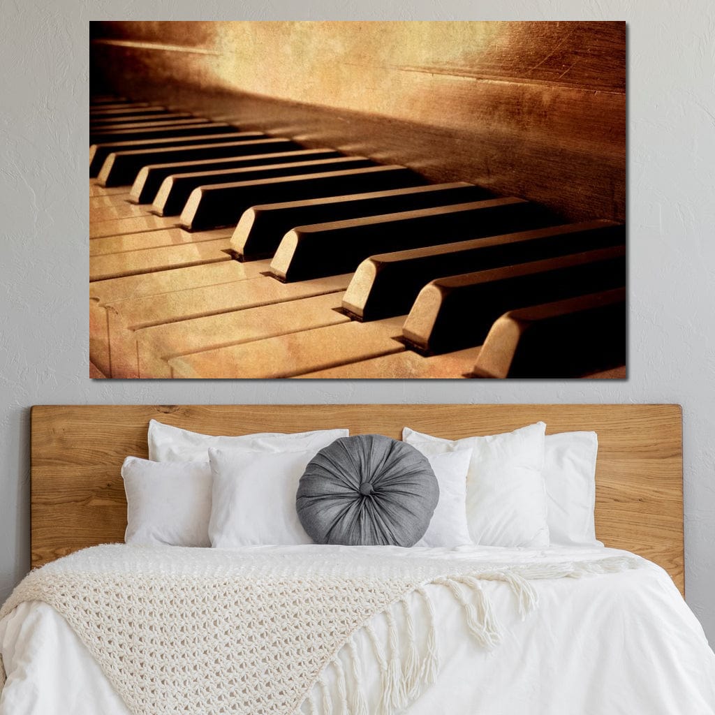 Vintage Piano Keys Canvas Wall Art