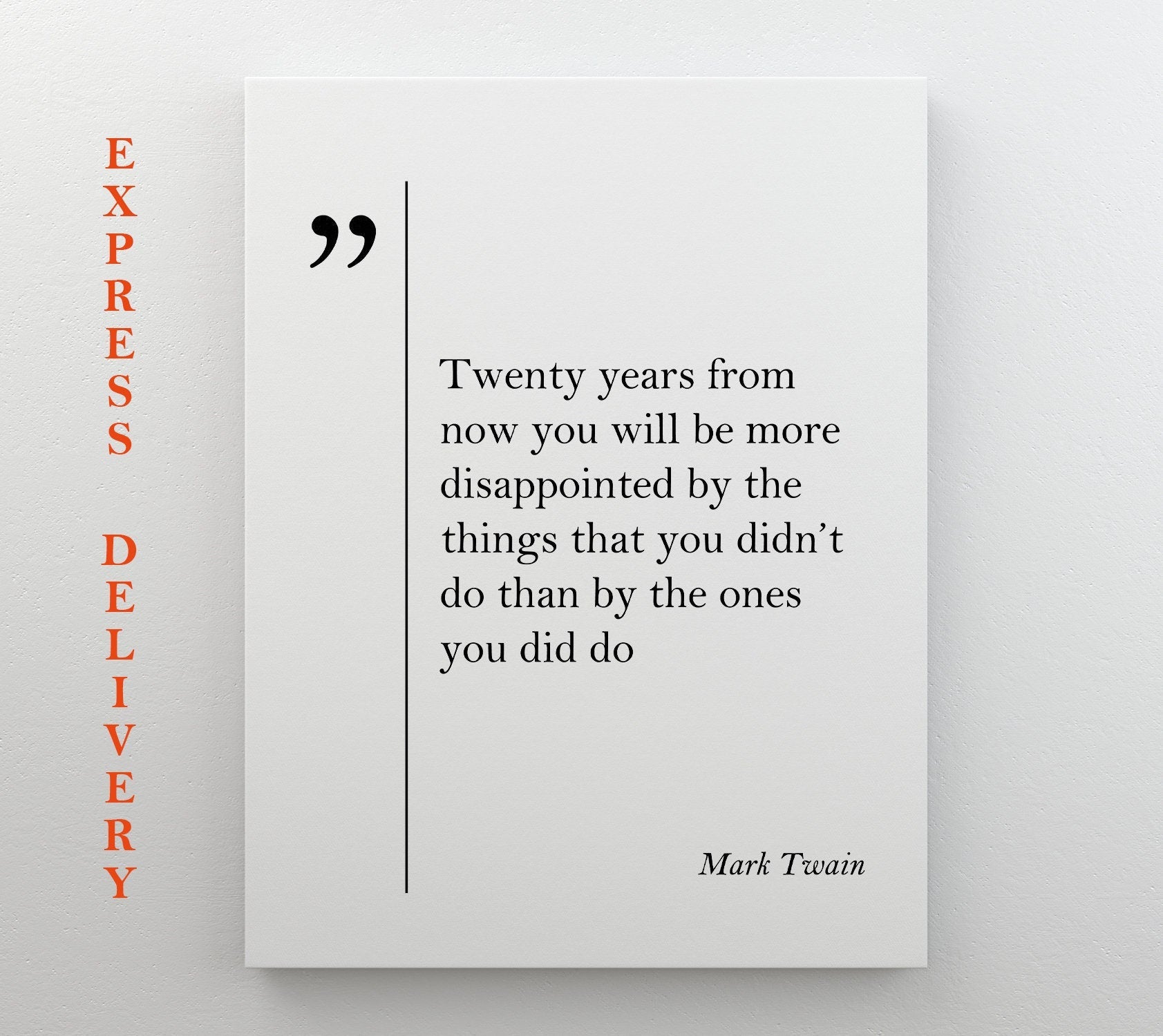 Mark Twain Quote Canvas – Framed Canvas Art | Motivational Wall Art, Ready to Hang
