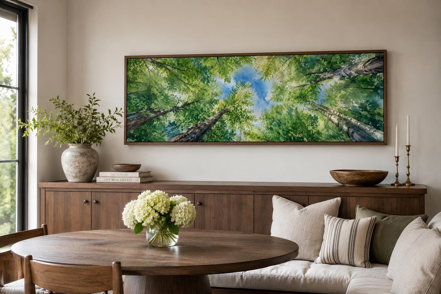 Forest Canopy Wall Art | Green Tree Wall Decor for Modern Farmhouse Spaces