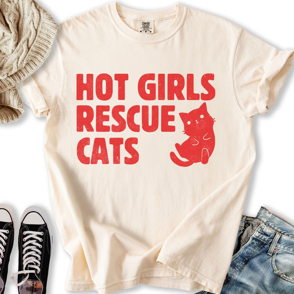 Hot Girls Rescue Cats Relaxed Tee