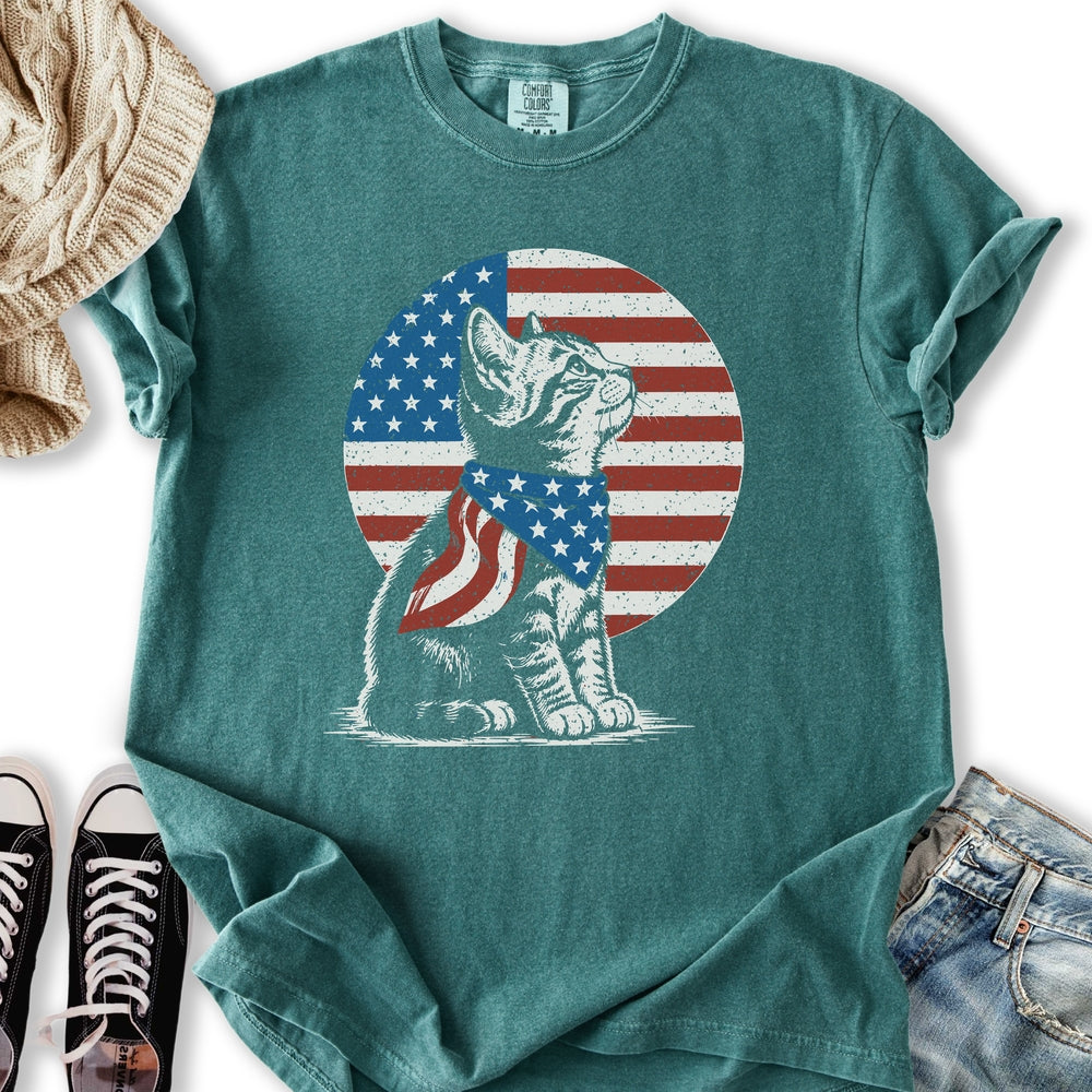Kitten America Flag Relaxed Tee
