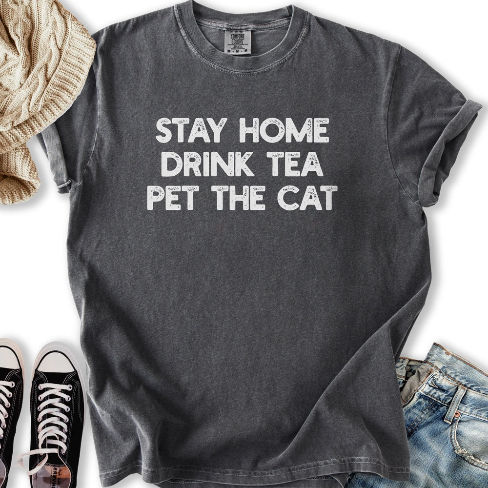Drink Tea Pet The Cat Relaxed Tee