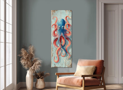 Octopus Canvas Print – Colorful Nautical Wall Art | Gallery Wrapped Cotton Canvas