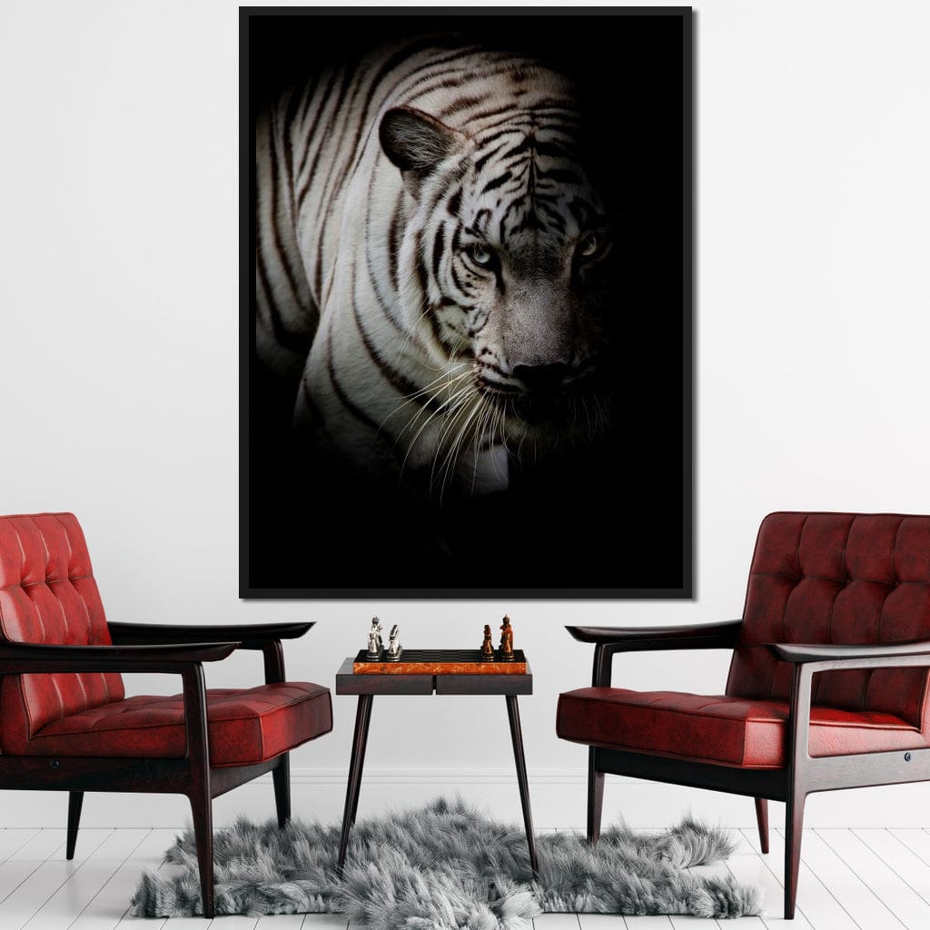 Black and White Tiger Canvas Wall Art