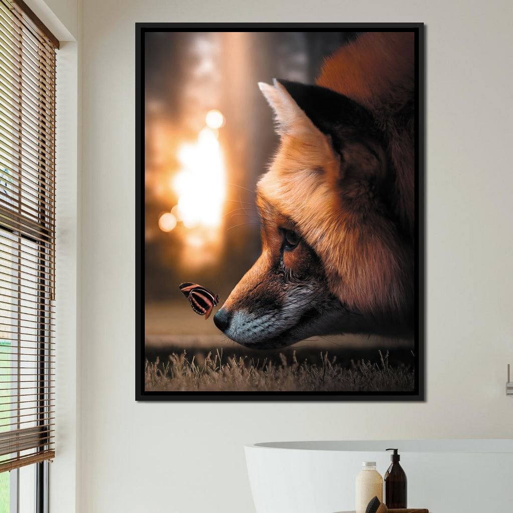 Fox Butterfly Canvas Wall Art