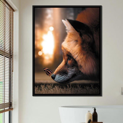 Fox Butterfly Canvas Wall Art