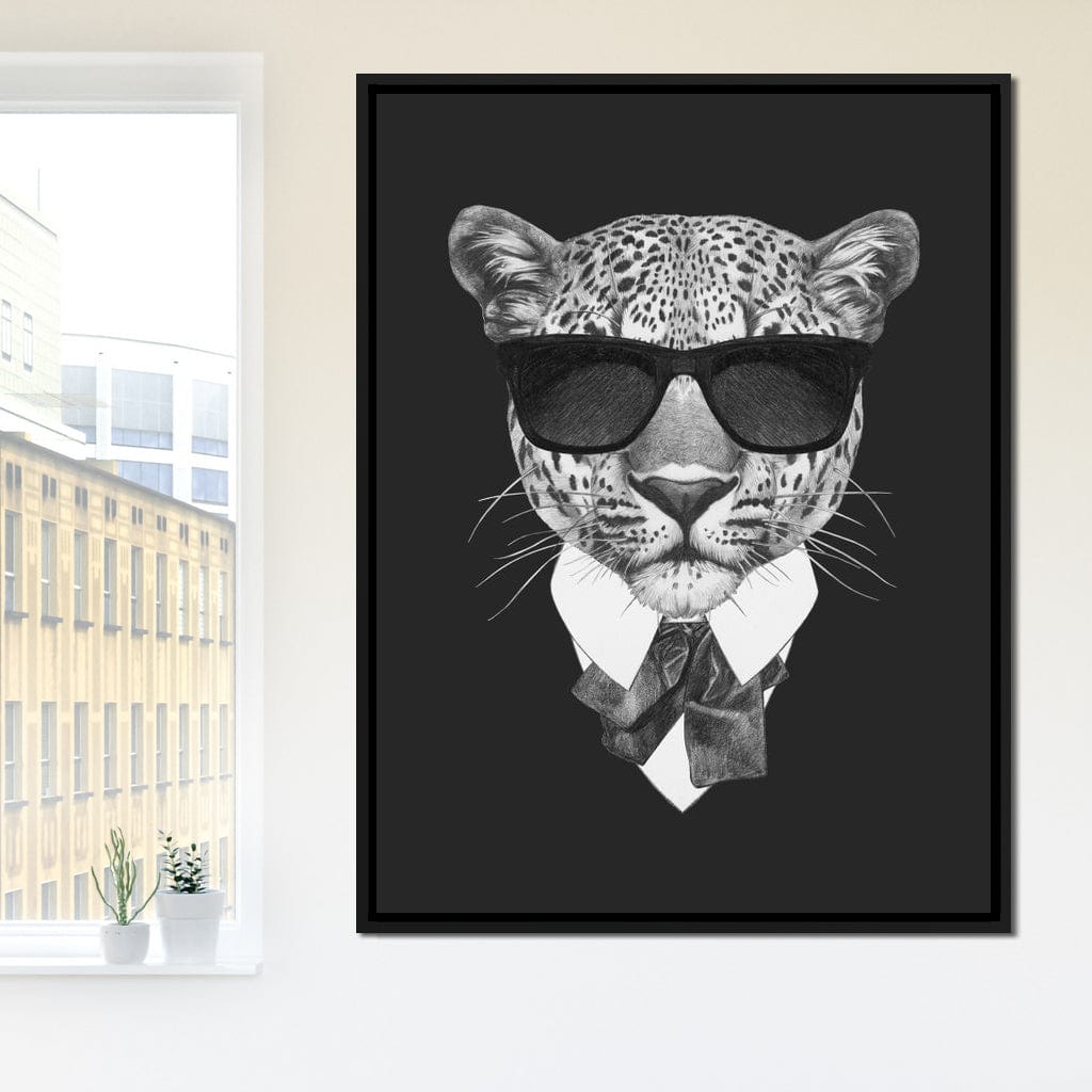 Dressed Up Leopard Canvas Wall Art