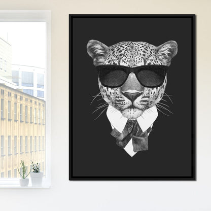 Dressed Up Leopard Canvas Wall Art