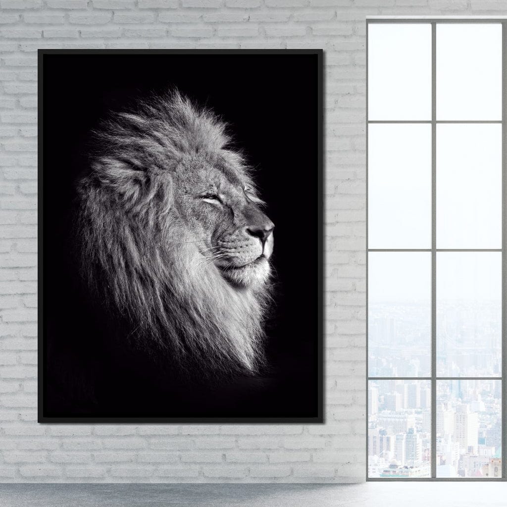 Black and White Lion King Canvas Wall Art