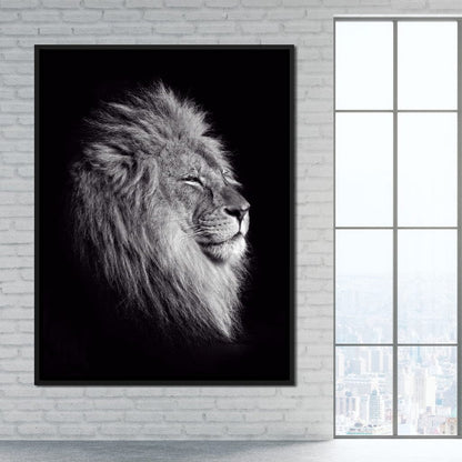 Black and White Lion King Canvas Wall Art
